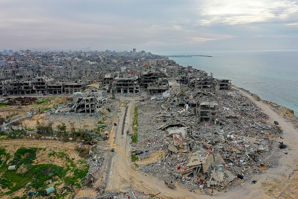 Un’immagine della distruzione a Gaza